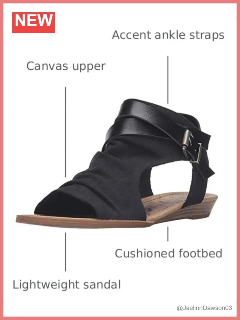 Canvas Wedge Sandal with Cushioned Footbed